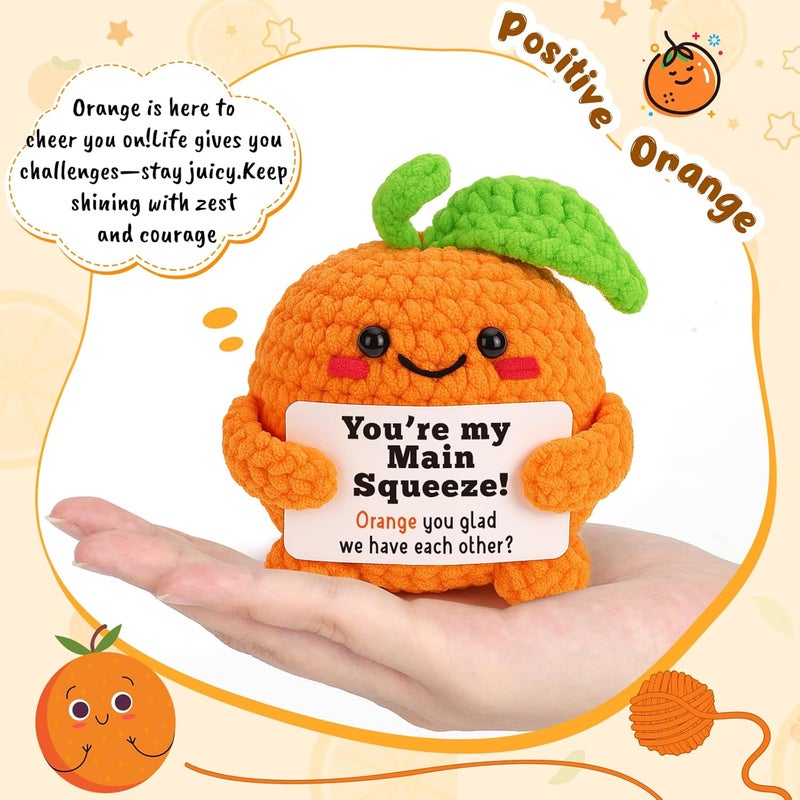 FEFAMM Gifts for Him Her Boyfriend Girlfriend, Christmas Birthday Gifts for Women Men Funny Handmade Crochet Orange Romantic Couples Gift for Husband Wife Fiance for Anniversary Wedding Valentine's Idea - Image 3
